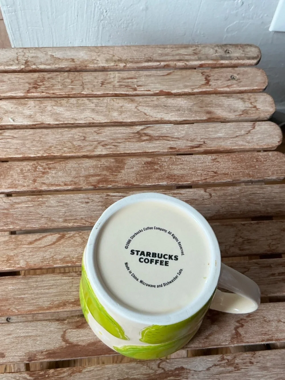 Starbucks Vintage Lime and Daisy Ceramic Mug